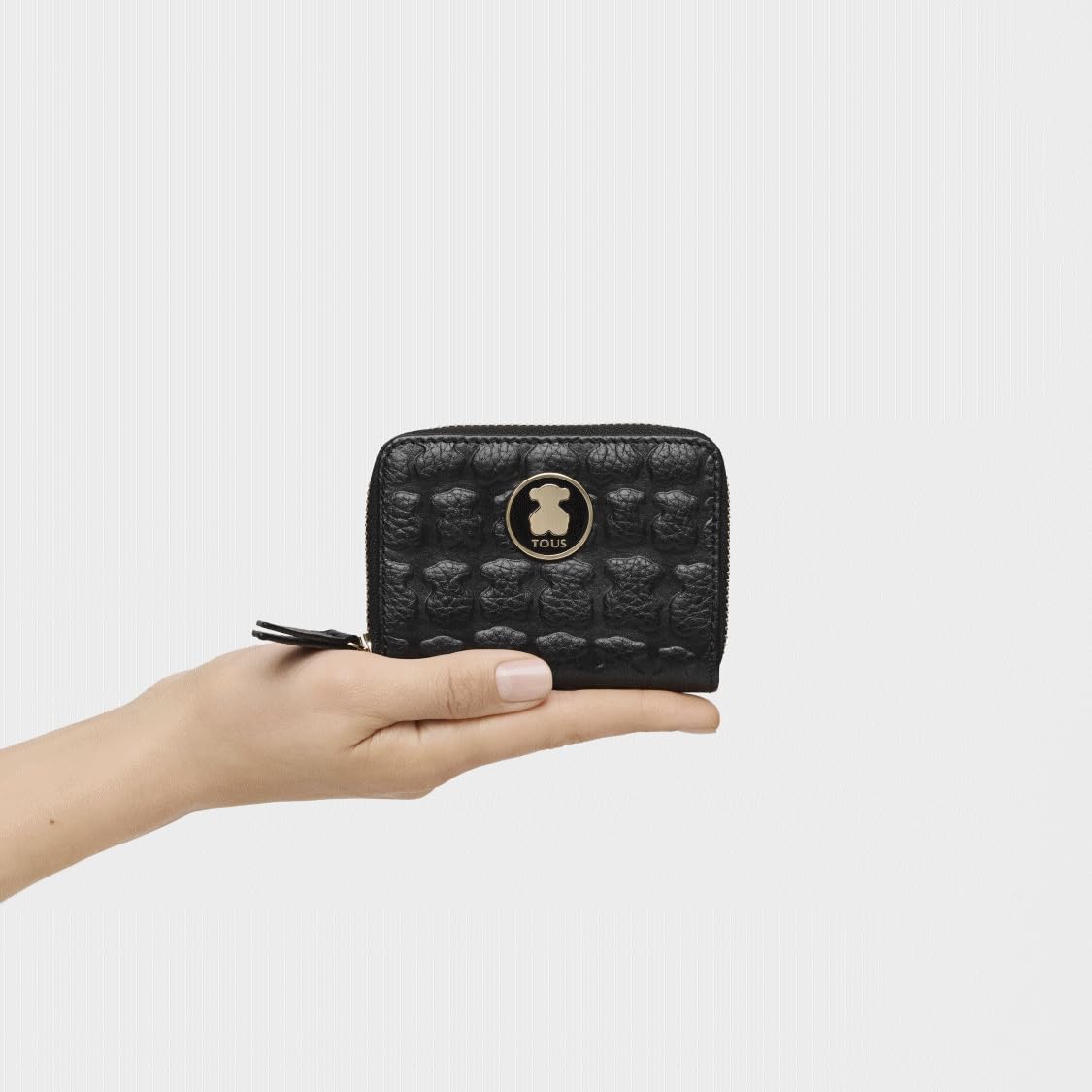 TOUS Monedero Mediano de Piel en color Negro, Para Mujer, Colección Sherton