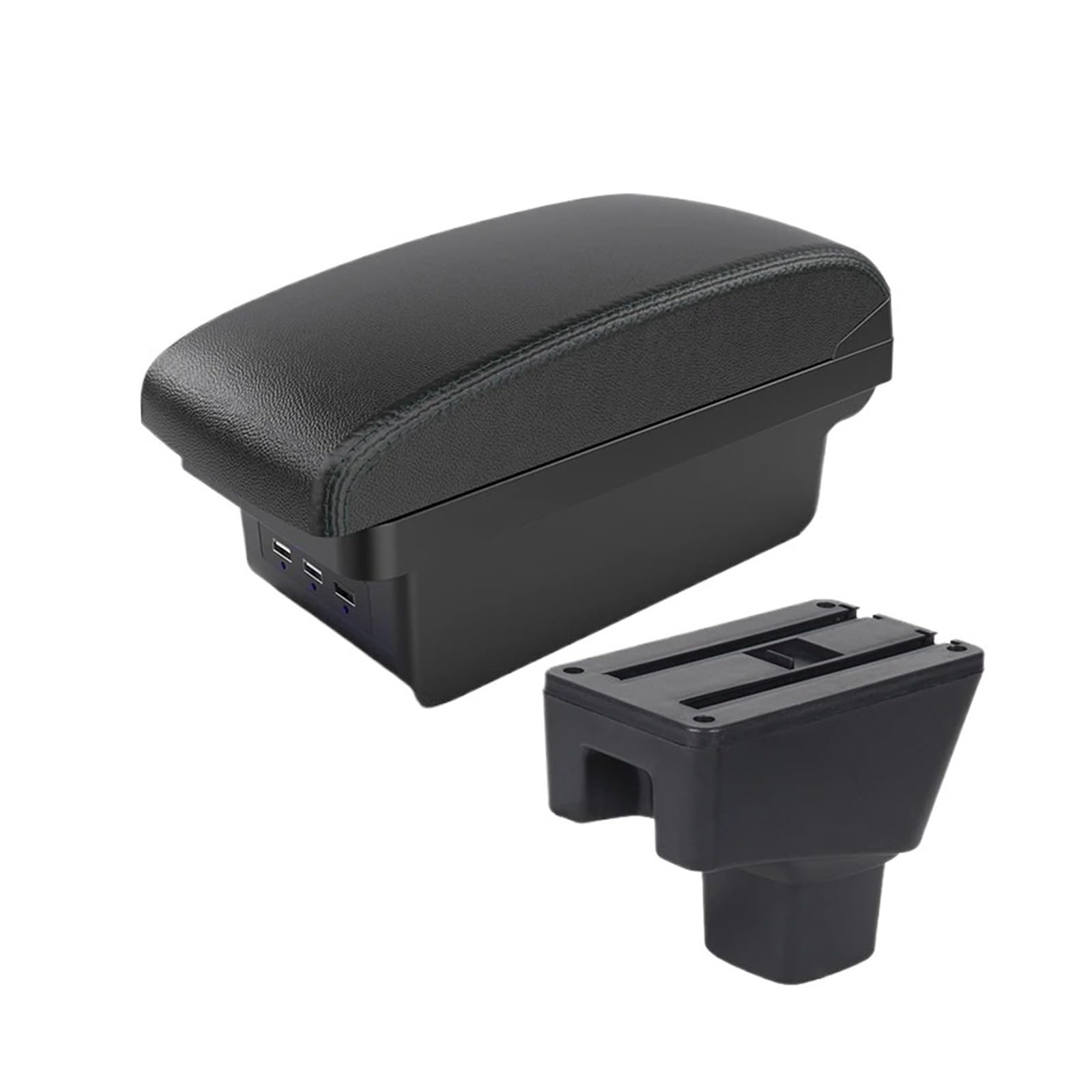 UMDJJU For Suzuki For SX4 Car Armrest Interior Modification Box Storage Supplies Details USB Car Centre Console Armrest Box(B2 Black line 3 USB)