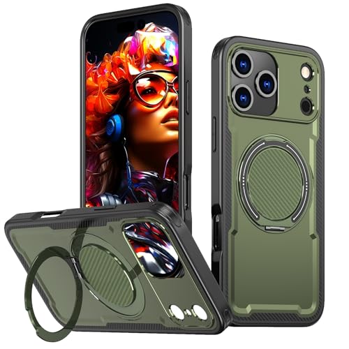 Coque verte iPhone 13 Pro Max silicone rigide anneau béquille