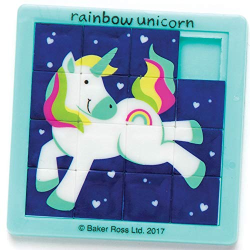 Baker Ross AR581 Schuifpuzzel"Regenboog-eenhoorn" voor kinderen – perfect als kleine partyverrassing voor kinderen (4 stuks),gesorteerd - Image 8