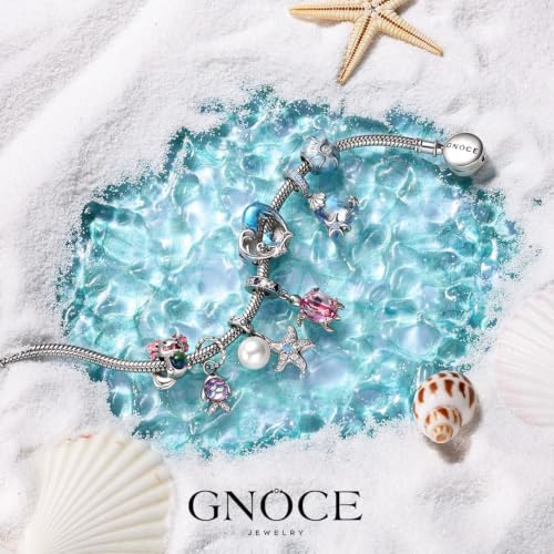 Image of GNOCE Ocean World Cute Animal Charm Beads,925 Sterling Silver Dangle Charms Fit Bracelets & Necklace, Hand-Finished Keepsake Travel Jewelry Gift for Women Men BBF
