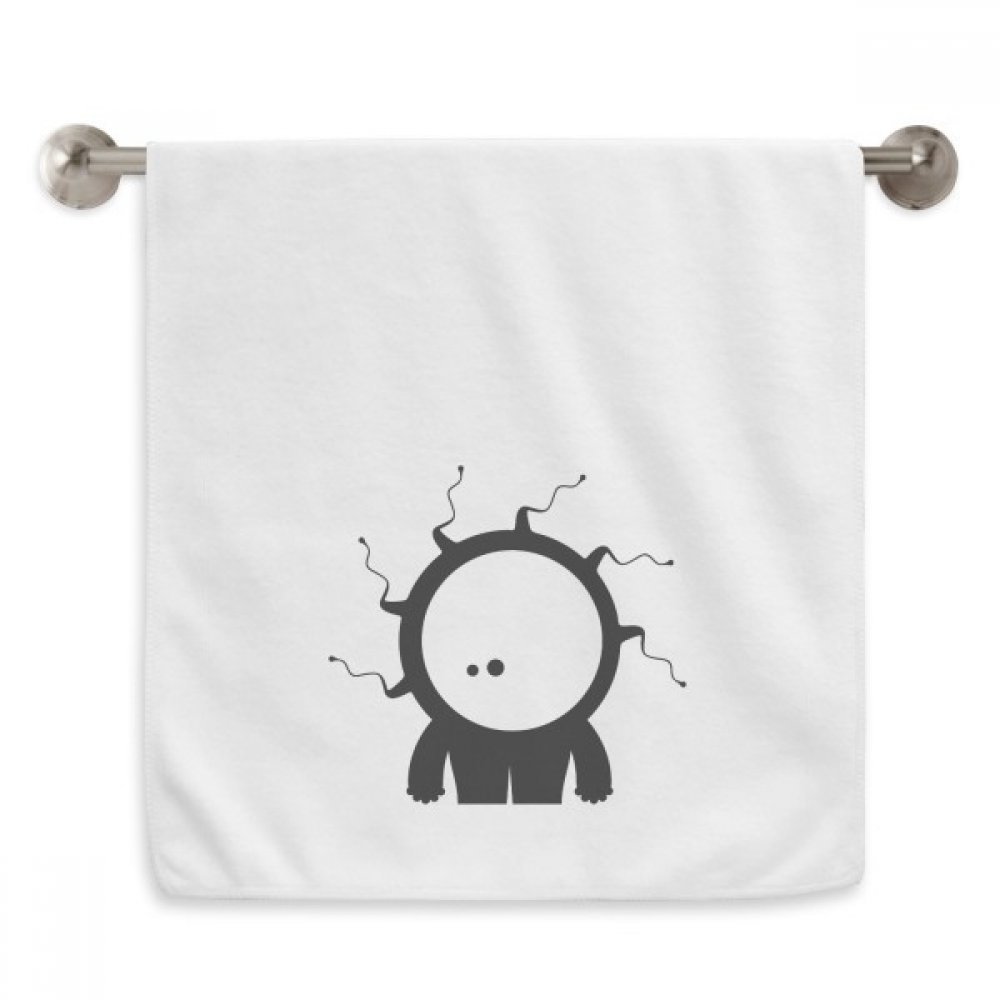 Débarbouillette alien cyclope blanche pour peau sensible 13x29 pouces