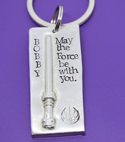Miniatura 3 de Regalo personalizado para novio Llavero Jedi Marido May the force be with you Sable de luz