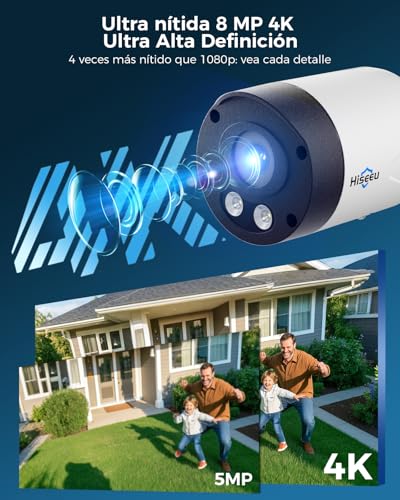 Image of Hiseeu Camera for Home Security, 8MP Wireless Security Camera | 5G /2.4G WiFi, Full Color Night Vision, Motion Detection, Two-Way Audio, IP66 Waterproof