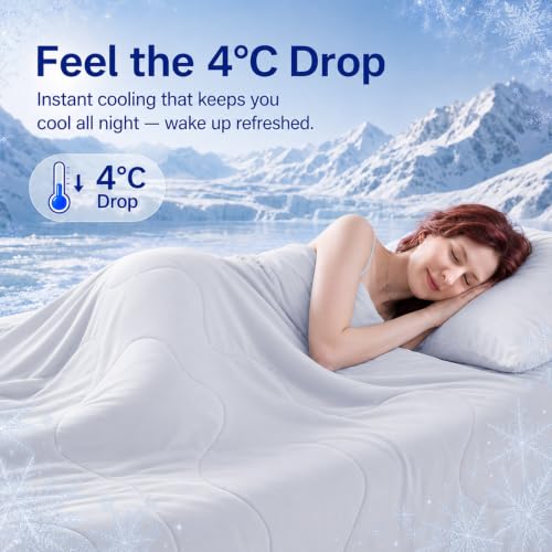 LULLUX Cooling Blanket for Hot Sleepers, Cooling Comforter Queen Size, Grey - image 2