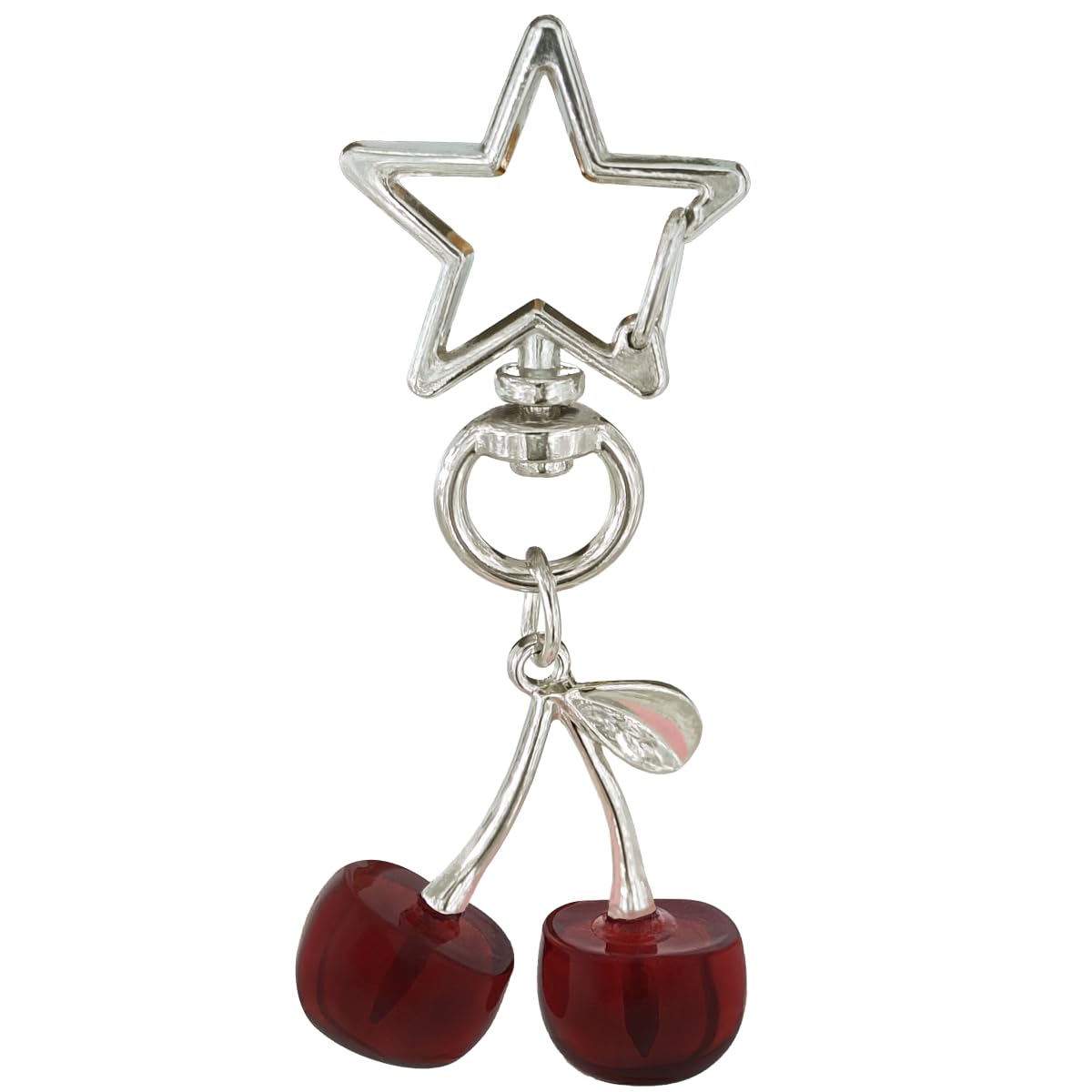 AkiliBIELY Aesthetic Black Cherry 8 Ball Star Keychain for Bag Purse Handbags