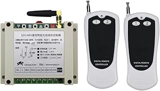 DC12-48V 2CH RF Wireless Remote Control Switch System Library Door Control 2pcs (JRL-2) Transmitter 1 Receiver Learning Code