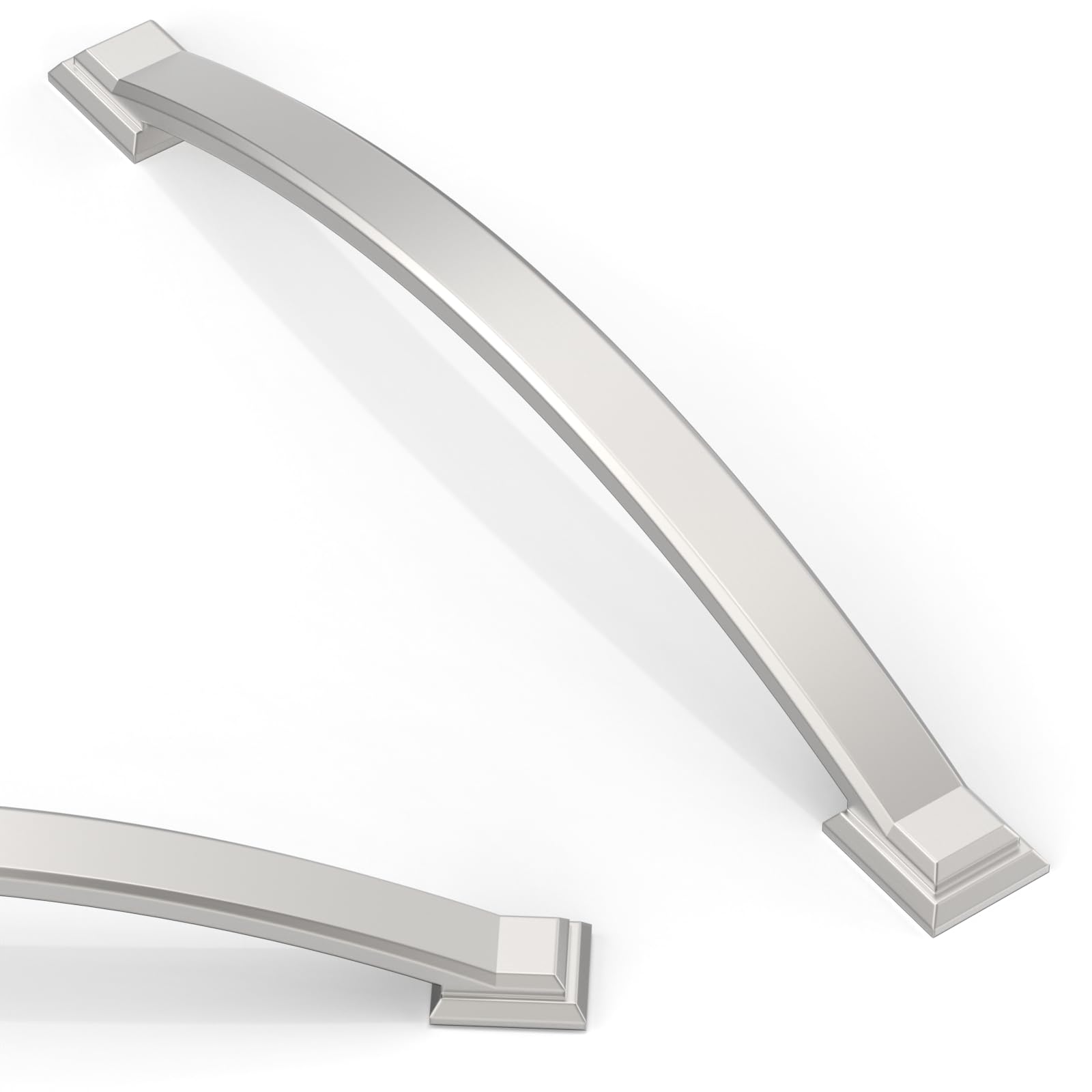 Asimerdeco 10 Pack Brushed Satin Nickel Cabinet Pulls 6.3 Inch(160mm) Kitchen Cabinet Handles Solid Zinc Alloy Cabinet Hardware Drawer Pulls
