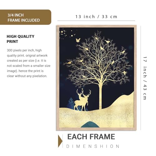 Image of kotart Paintings Modern Art Wall Decor Framed Wall Painting for Living Room, Bedroom - Framed Wall Decor Paintings with Frame - Painting for Wall Decoration Set of 4 (Art 4, Big (13x17 or 13x13 inch))