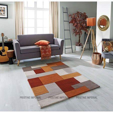 Hand Tufted Modern Design Carpet for Home Living Room Guest Room Office for Also for Hall 4x6 feet Orange & Multi Colours-image-35