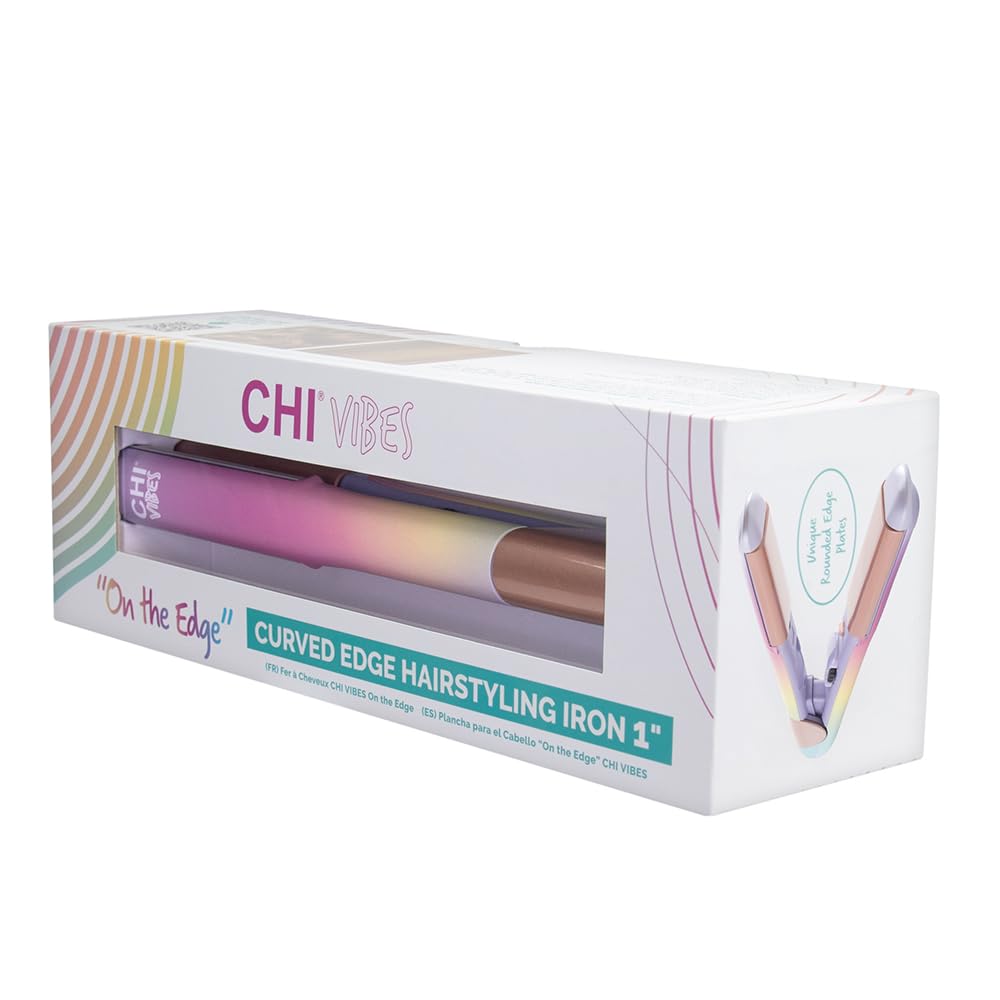CHI VIBES On The Edge - Plancha de pelo de cerámica con placas de precisión, pelo sin encrespamiento, varios ajustes de temperatura