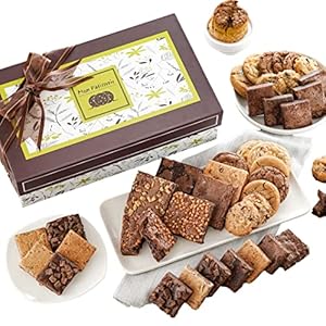 Broadway Basketeers Deluxe Bakery and Cookies Gift Baskets for Delivery Gourmet Cookies and Brownies, Individually Wrapped Edible Care Package for Sympathy, Get Well, Thinking of You, Thank You Gift