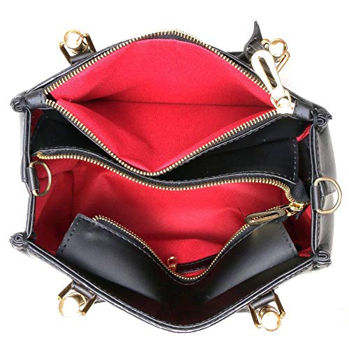 Kit Bolsa Baú com Carteira Feminina Amanda Brazil Preto