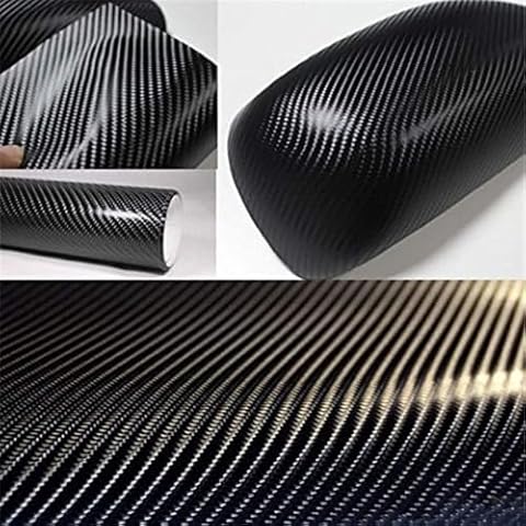 F & B LED LIGHTS 4D Black Carbon Fiber Vinyl Wrap Sticker Air Release Free Anti-Wrinkle (24" x 60" / 2 FT x 5 FT) Cover