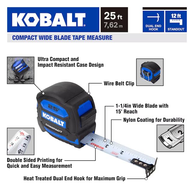 K.balt Compact 25-ft Tape Measure Wide Blade