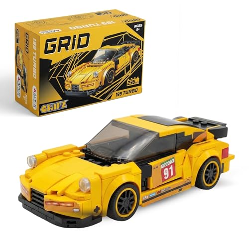 Image of GRIPZ Grid Car Building Blocks Set for Kids 6+ | DIY Construction Toy Vehicles | Educational STEM Building Kit | Creative Brick Toy Set for Boys & Girls (199 Turbo)