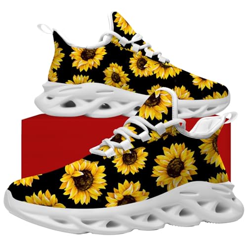 Sunflower Shoes Flower Sneakers Running Walking Tennis Shoes for Women Men4