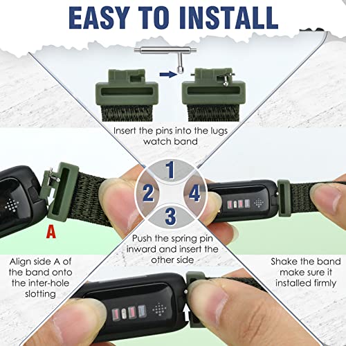 Nylon Sport Loop Straps Compatible with Fitbit Inspire 3/Inspire 2/Inspire HR/Inspire/Fitbit Ace 3/Ace 2 for Women Men Kids Soft Nylon Band Breathable Comfortable Replacement Wristband Straps - Image 4