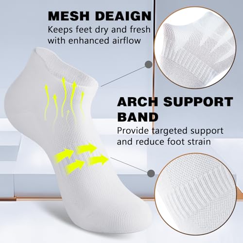 Walifrey Ankle Socks for Women, 6 Pairs Low Cut Athletic Socks for Women Running4