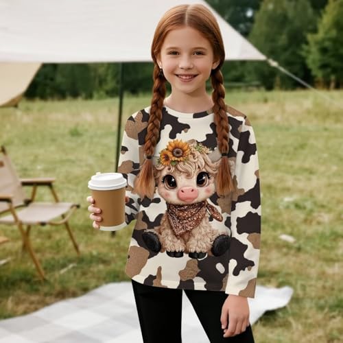 Image of Uourmeti Girls Graphic Tees Long Sleeve T Shirts for Teens Casual Tshirts Junior Sportswear Fall Tops