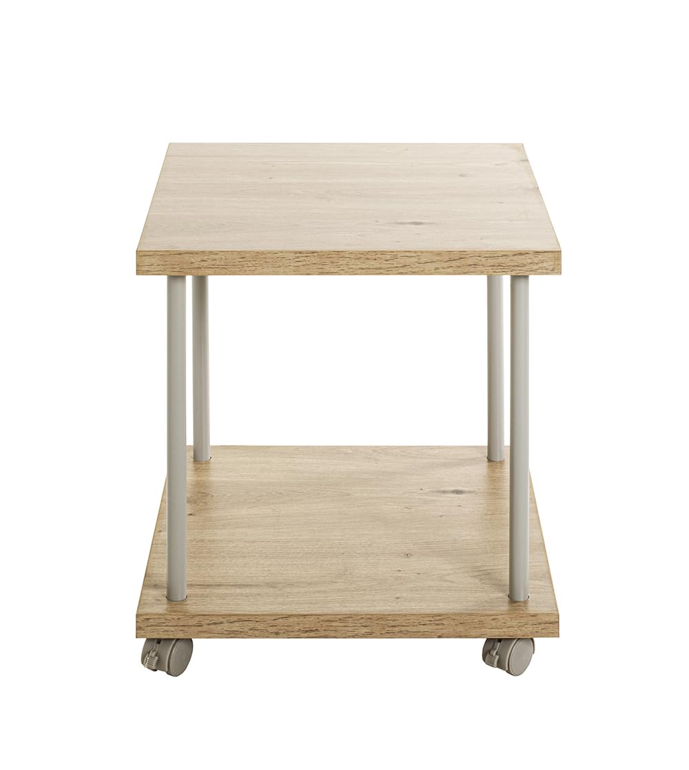 HAKU Tavolino su rotelle in rovere chiaro grigio cashmere MDF metallo carrello di servizio con rotelle - Dimensioni: L 40 x A 45 x P 40 cm Stile: Moderno