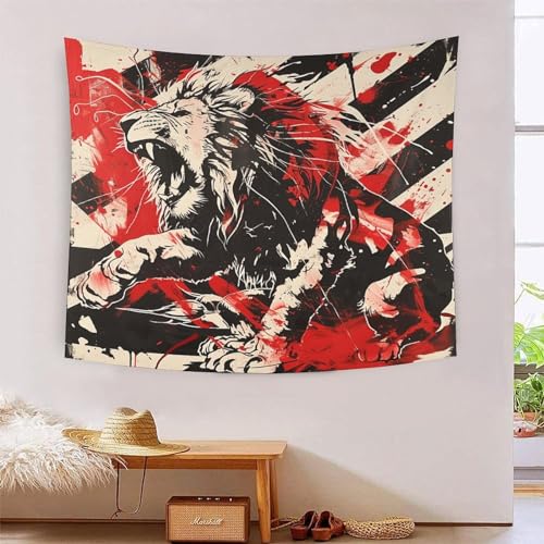 Tapiz de pared con estampado 3D de tigres KaleidoKit, decoración estética de gran tamaño