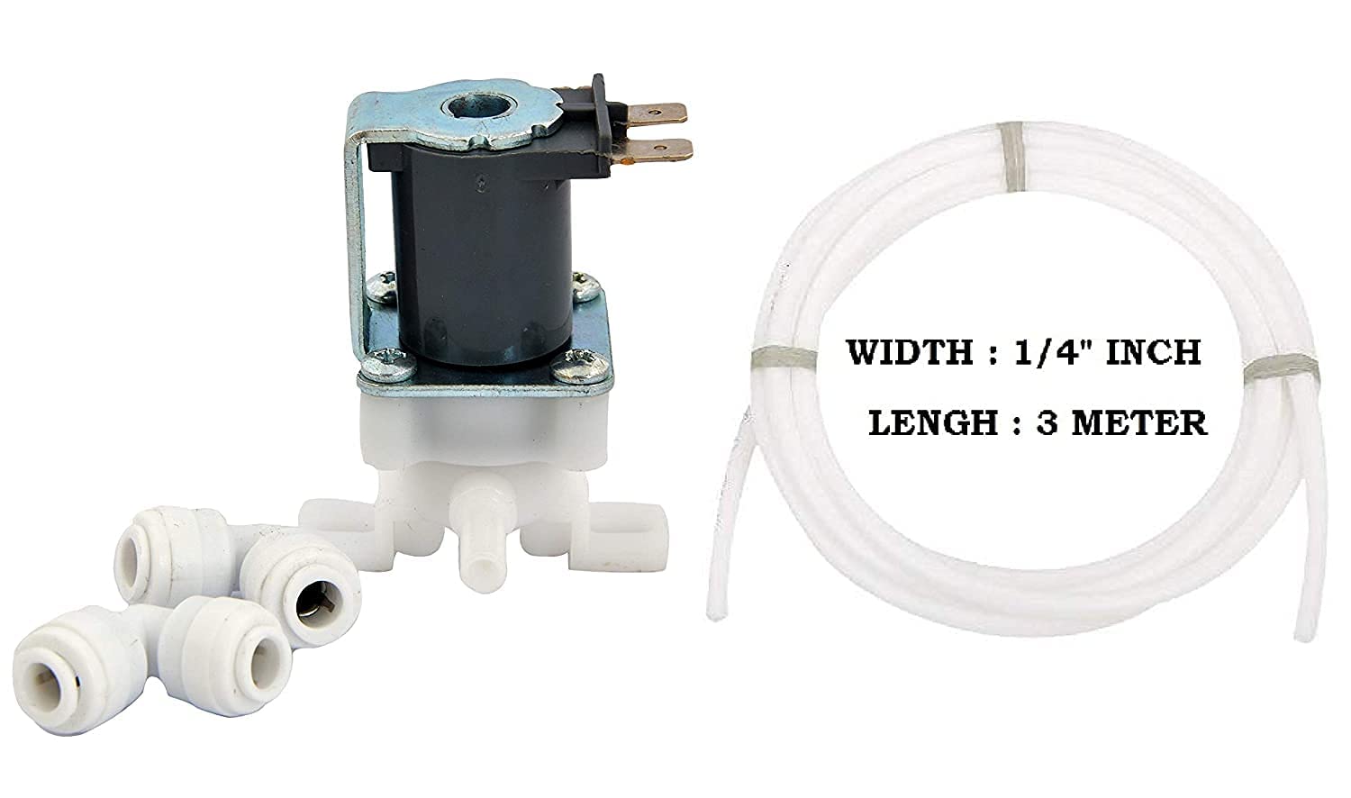 Care N Made® Ro Solenoid Valve 1 Pc 24V SV - 2 Pcs Set-3 mtr 44565 White Pipe
