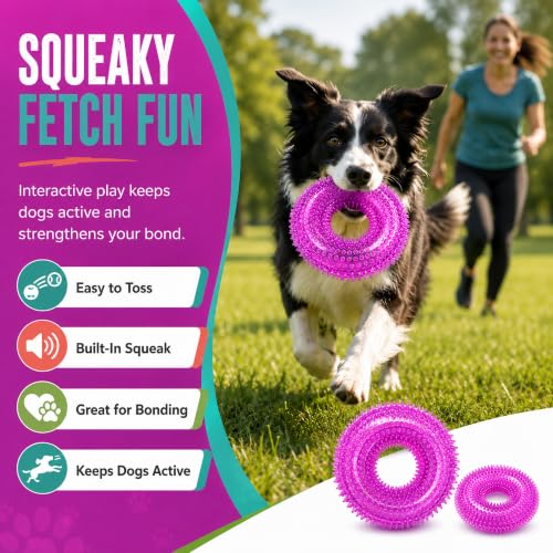 Image of Squeaky Dog Toys for Aggressive Chewers, Floating Donut Ring for Large Dogs