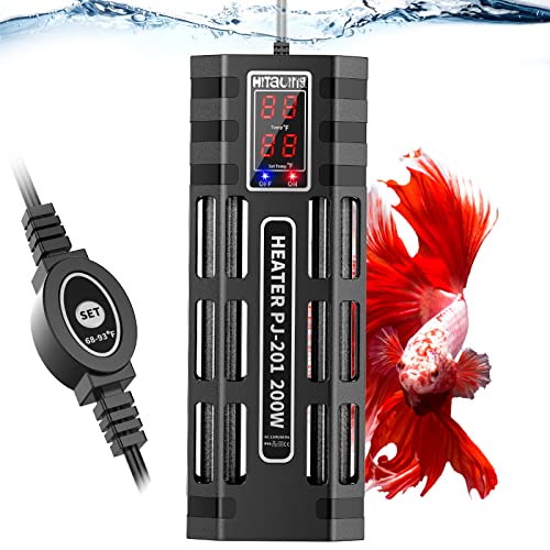 HiTauing 200W/300W/500W Submersible Aquarium Heater for 20-130 Gallon - Upgraded Double Quartz Tubes Fish Tank Heater…