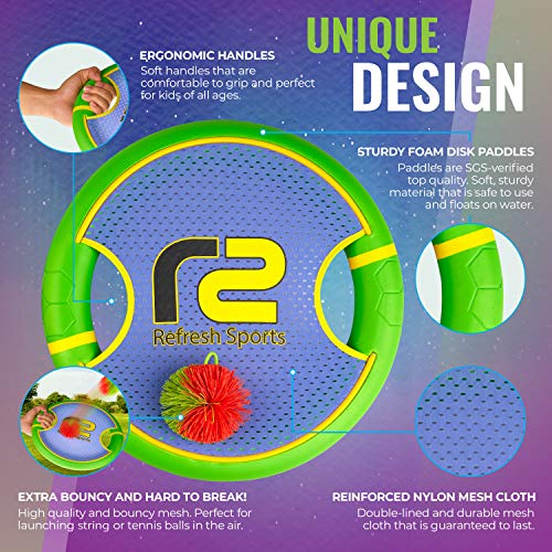 Kids Bouncy Paddles & Flying Disc: Gifts for Boys, Pool Toys & Birthday Ideas 2025 - Outdoor Sports Gifts & Sports Games for Boys 8-12 Toss & Catch Yard Toys Outdoor Games for Kids with Stringy Balls - Thumbnail 7