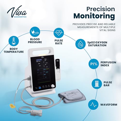 vivadiagnostic omni portable vital signs monitor monitor de signos vitales para humanos with thermometer