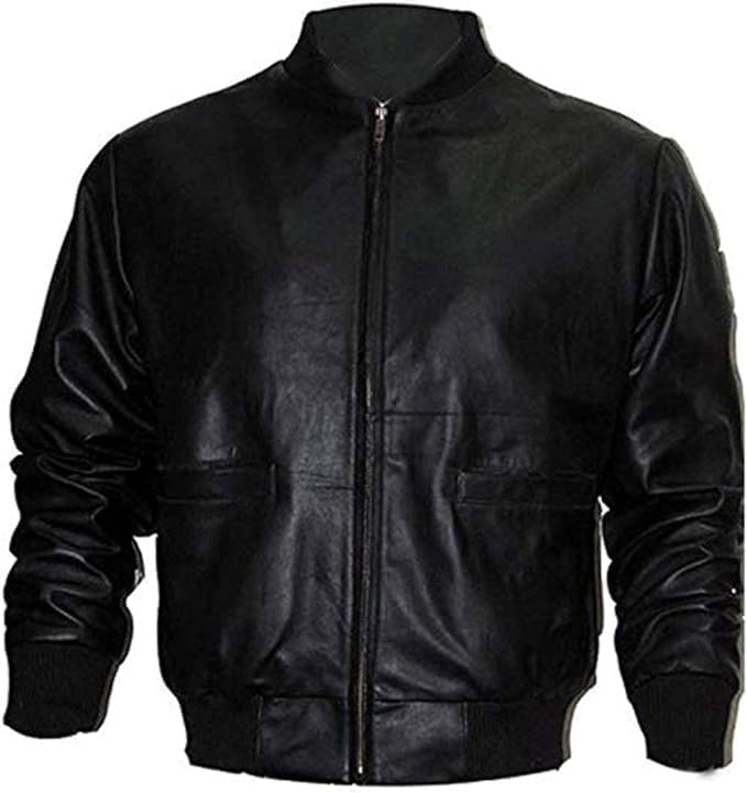 Rocky Balboa Tiger Leather Jacket For Men Black Bomber Style Jacket3