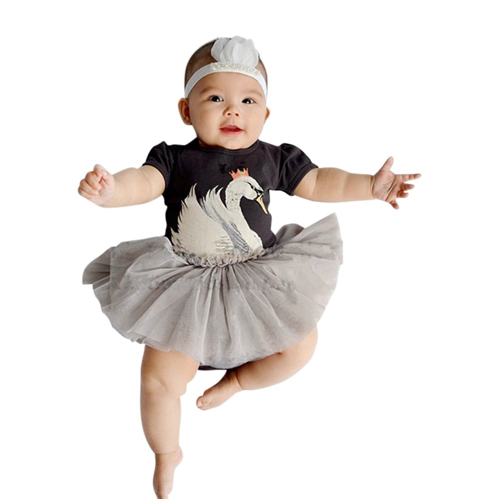 Valentina Baby Girl Bodysuit With Tutu Skirt Black (6-12M)