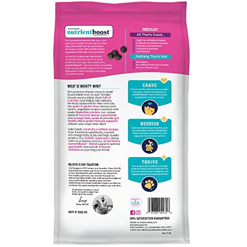 Solid Gold Nutrientboost Mighty Mini Small Breed Dog Food - Dry Dog Food Made With Real Chicken For Any Toy Breed - Grain & Gluten Free Recipe For Gut Health & Sensitive Stomach Support - 11 Lb Bag #TOP7