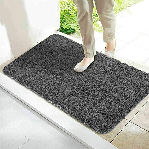 Super Absorbent Magic Mat Door Mat Microfibre Washable Indoor Outdoor Anti Slip Mat  Entrance Step Mats  No Foot Prints  Removes Dirt Mud  Clean Floor (Black/White)