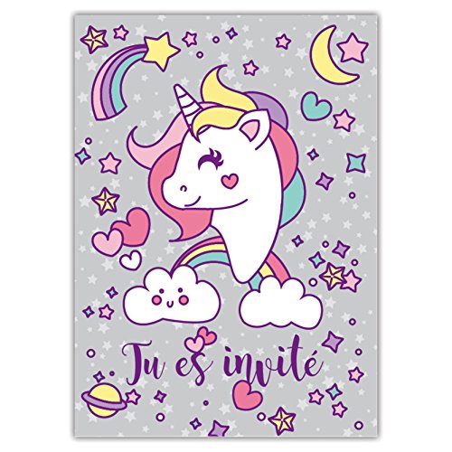 12 Cartes d'invitation Amusantes pour Enfants dans Un Set pour fêtes d'anniversaire d'enfants / Unicorn - Pegasus… - Image 3