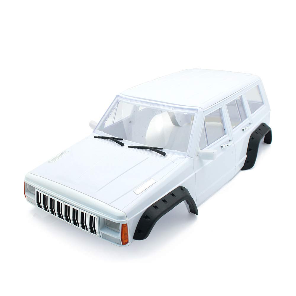 RC Car Hard Body Shell Kit,313mm Wheelbase Cherokee Body Car Shell for 1/10 RC Crawler Axial SCX10 & SCX10 II 90046 90047 TRX4 Kit (White) โ image 1