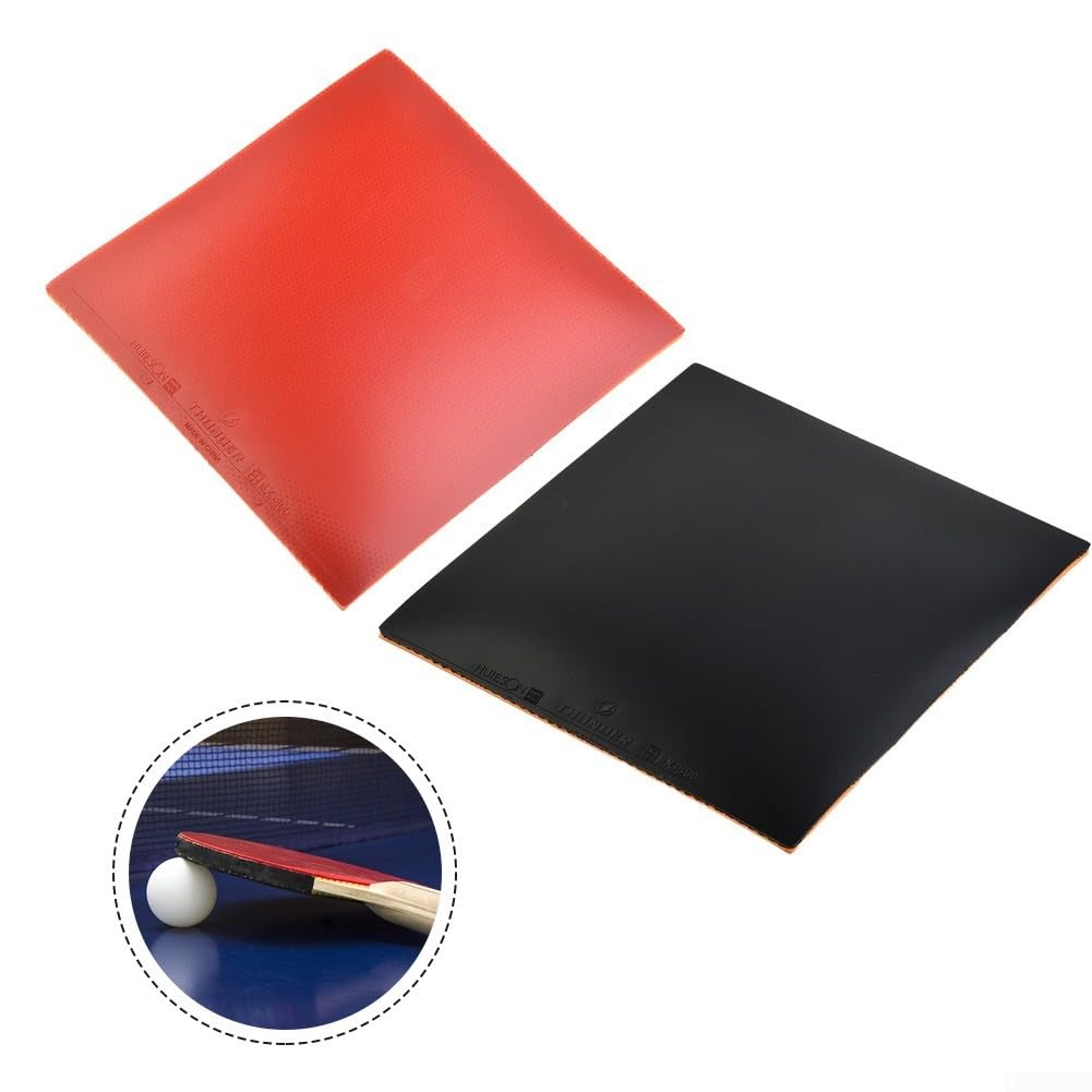 Gdfnmogo Spugna rigida in gomma professionale da ping pong, racchetta da ping pong, accessori per ping pong in gomma, spugna dura in gomma (nero + rosso)