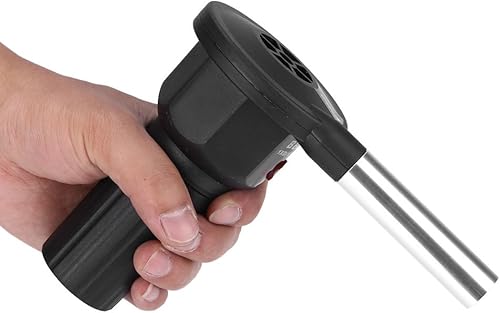 Hztyyier Ventilador de barbacoa, ventilador de barbacoa portátil alimentado por batería, soplador de aire para acampar al aire libre, picnic,
