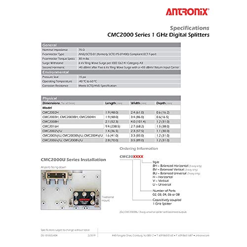 Cable Modem & Moca Premium Coaxial 2-Way Splitter Ideal For Bidirectional Rg-6 Rg-59 Communications #TOP4