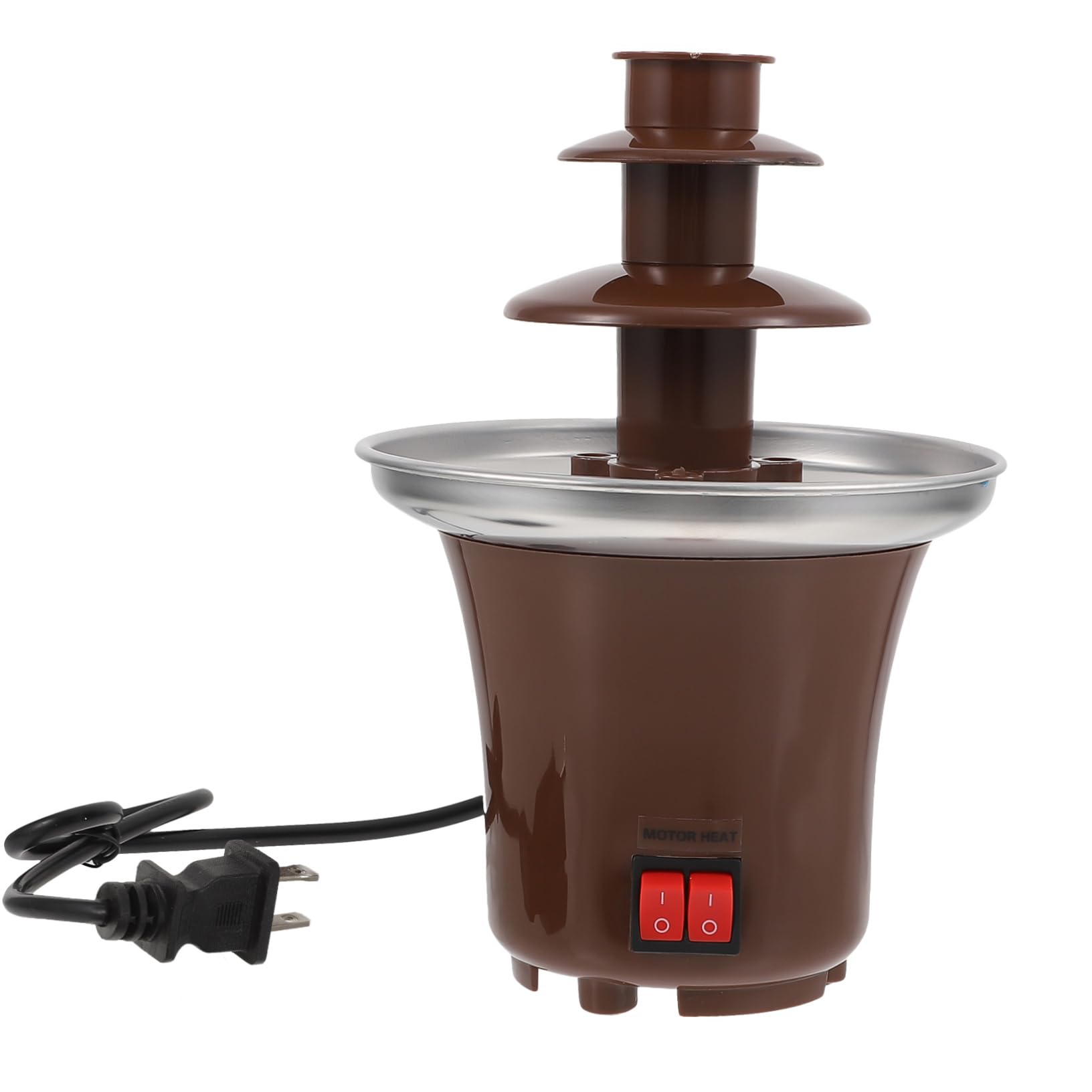 FELTECHELECTR Melting Chocolate Maker Small Fountain Heated Fondue Fountain Perfect for Parties Stainless Steel