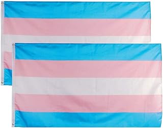 FLAGLINK Transgender Pride Flag- 3x5 Fts - LGBT Trans Rainbow Banner 2 Pack