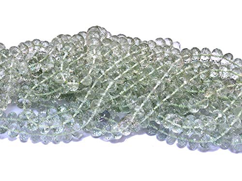 Brazylijski zielony ametyst fasetowane koraliki rondelle 8 mm-9 mm, pasmo 20 cm, naturalny ametyst AAA, półszlachetny kamień szlachetny, fasetowane koraliki rondelle, Kamień, Ametyst