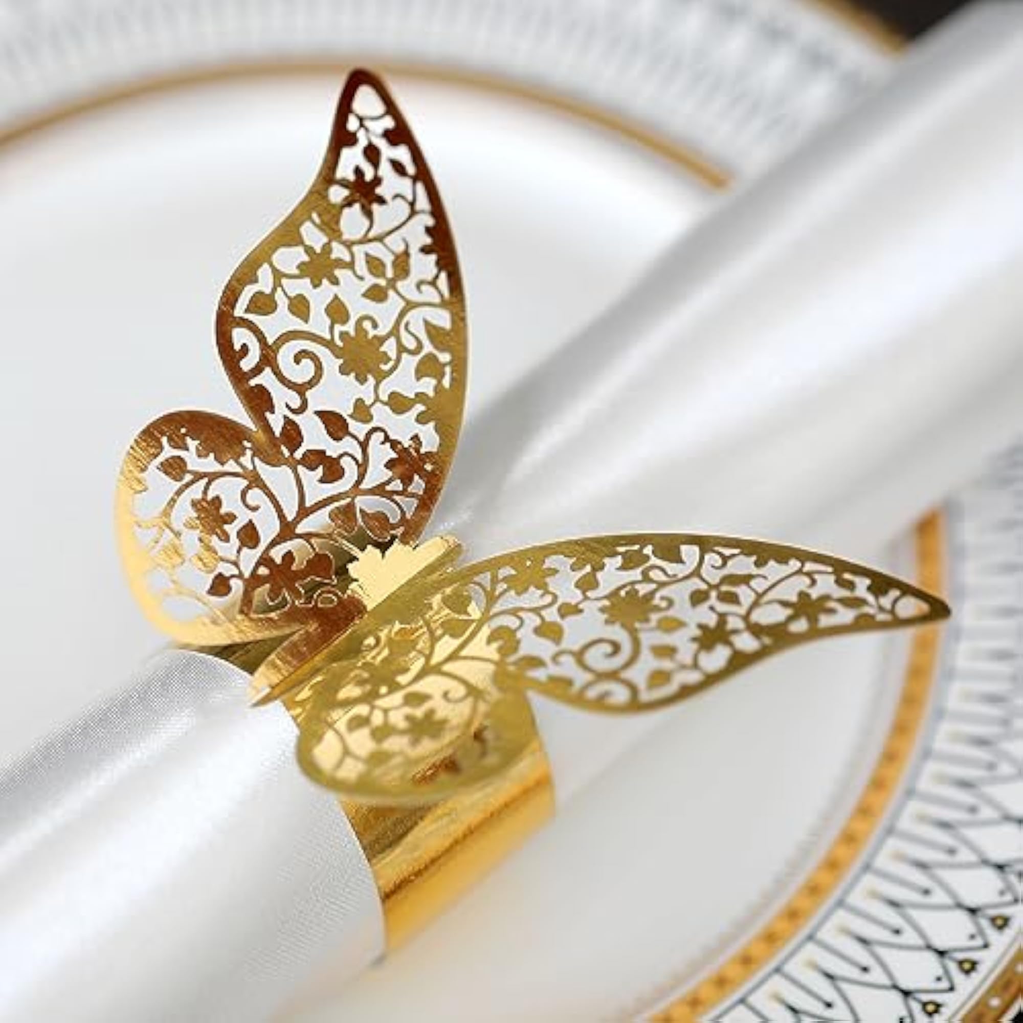 50x Handmade Butterfly Paper Napkin Rings