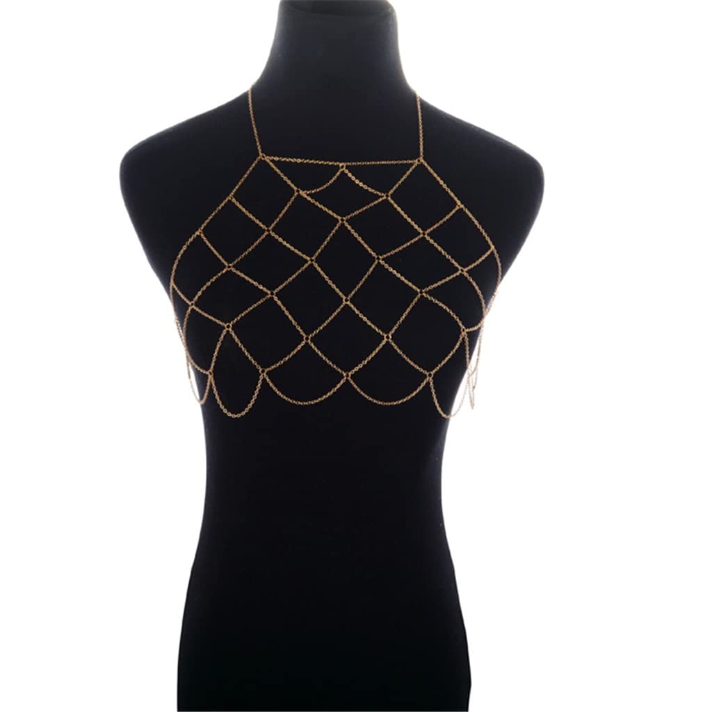 RWRAPS Collares Bikini Body Chain Bohemian Jewelry Sexy Breast Necklace Mujeres Accesorios (Color : White)