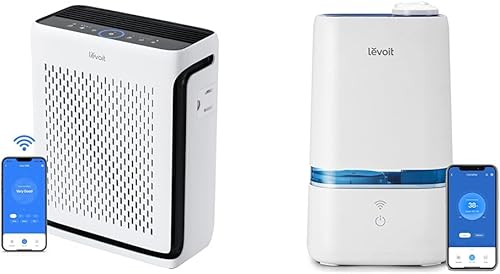 LEVOIT Purificadores de aire para el hogar, habitación grande, dormitorio, hasta 1110 pies cuadrados y humidificador inteligente de niebla fría de 4