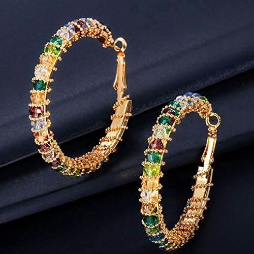 Boucles d'oreilles faites à la main en cristal jaune style surdimensionné