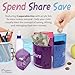 Save Spend Share Money Jar | Three-Part Money Tin Teaches Kids Financial Management - Deposit Coins and Bills