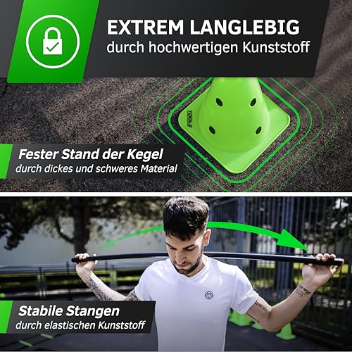 Hürden Toolz Agility-Training Set mit Slalomstangen und Kegeln