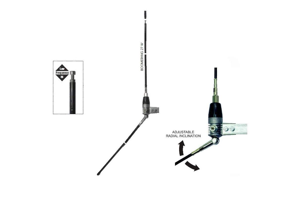 SIRIO BOOMERANG W 1/4 GROUND PLANE, Frequenza 26.8 ... 27.6 MHz Tarabile